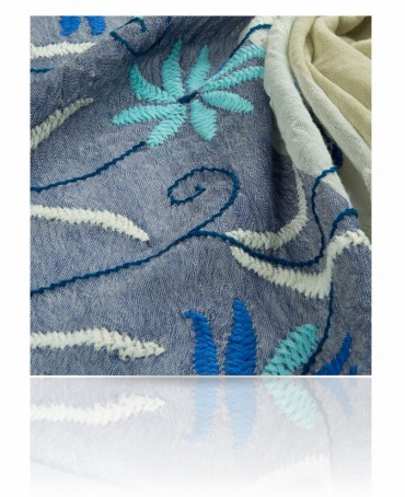 Палантин Женский ZW.EMB/BLEU.GREY